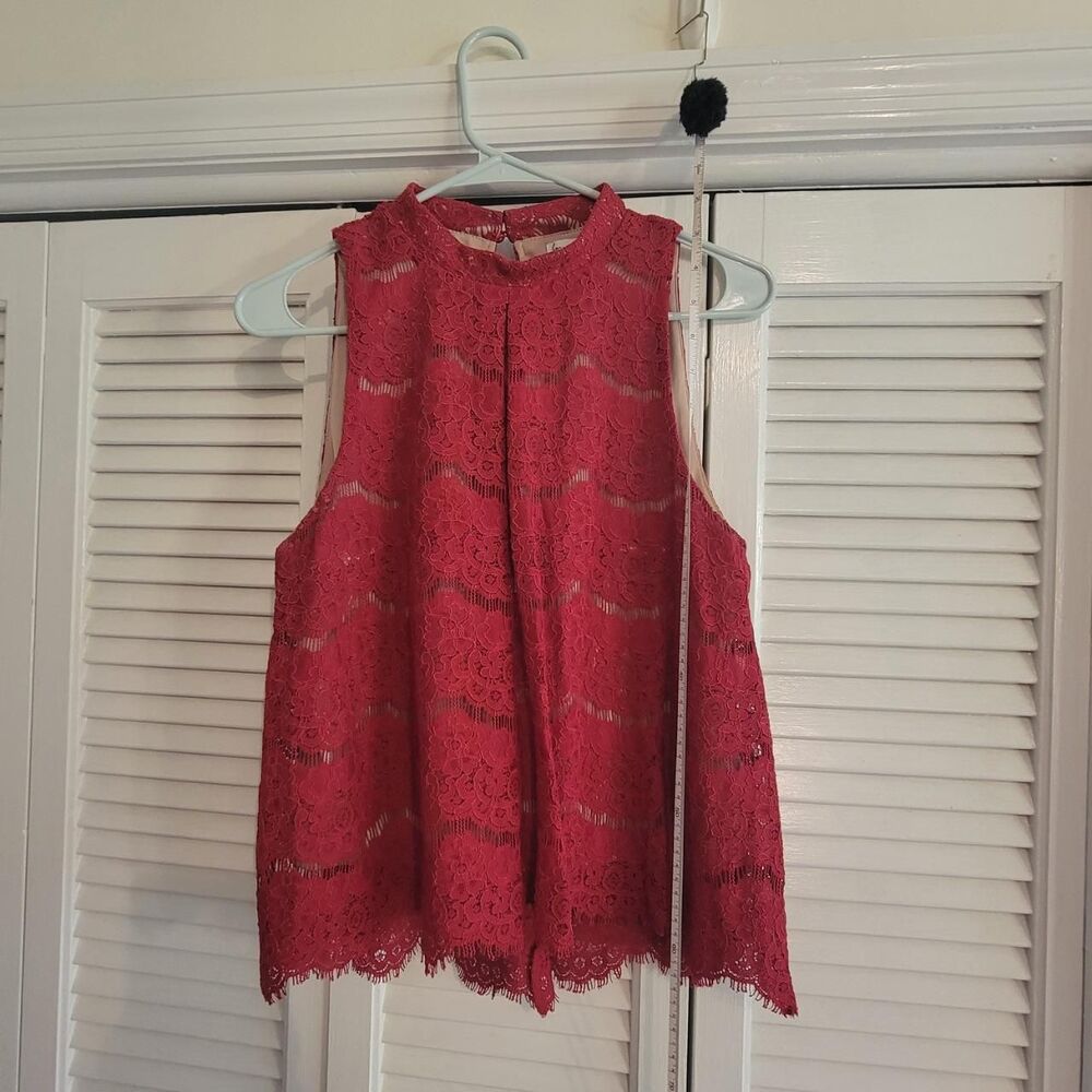 Love, Fire Women's Red and Tan Blouse
